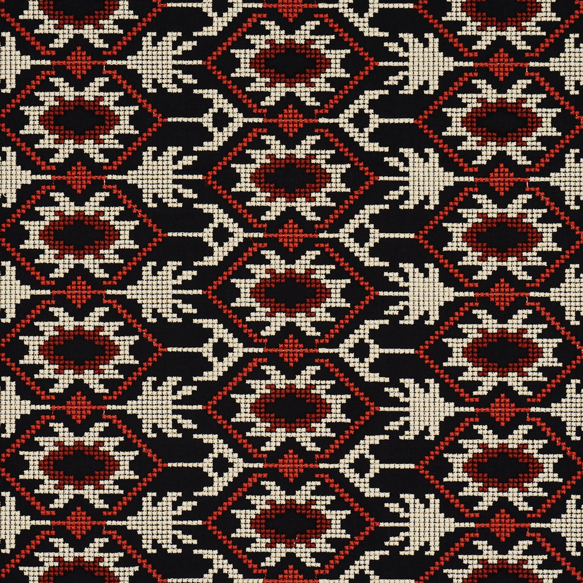 Purchase 85410 | Andean Tribute Embroidery, Ruby Midnight Shadows - Schumacher Fabric