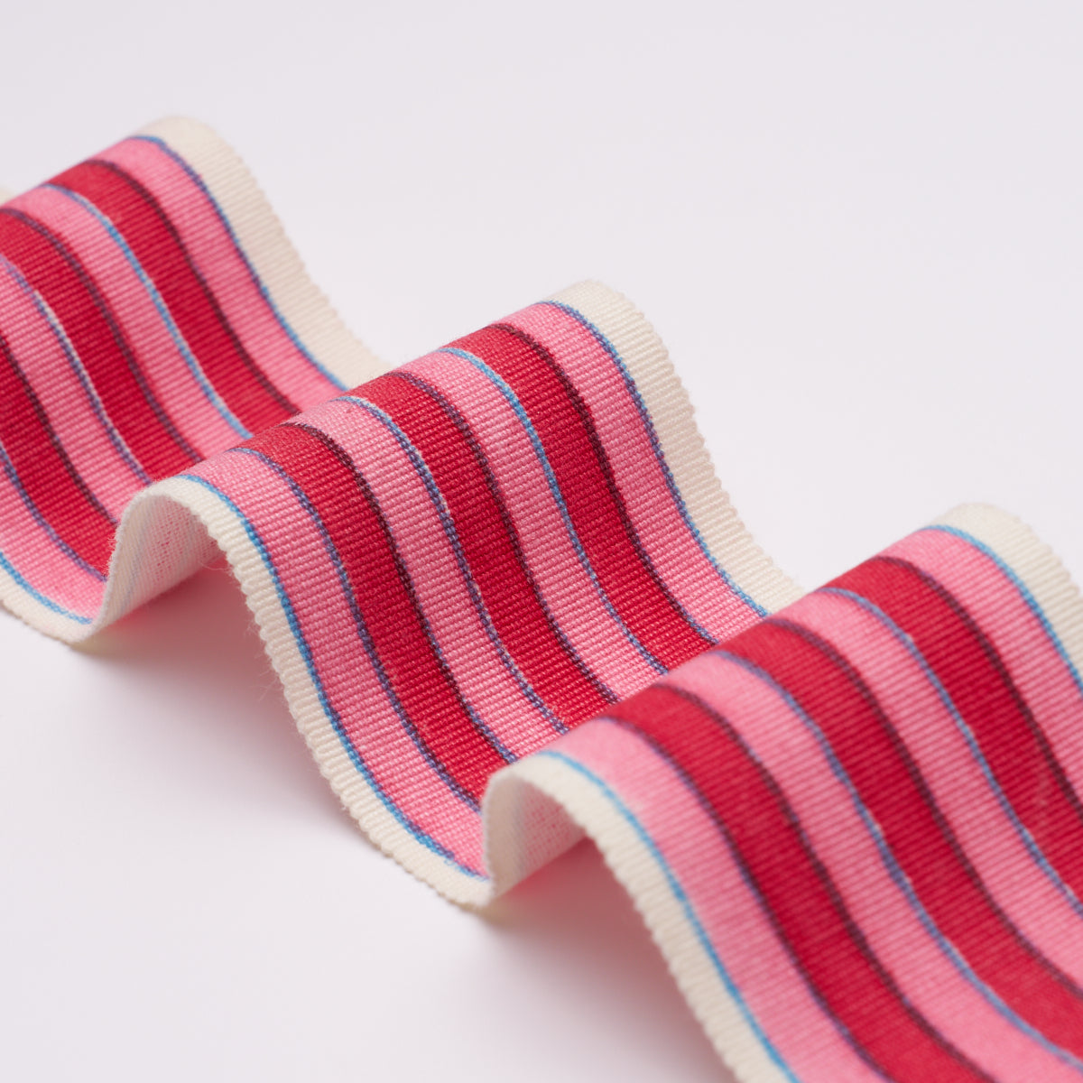 Purchase 85430 | Arya Stripe Hand Block Trim, Pink - Schumacher Trim