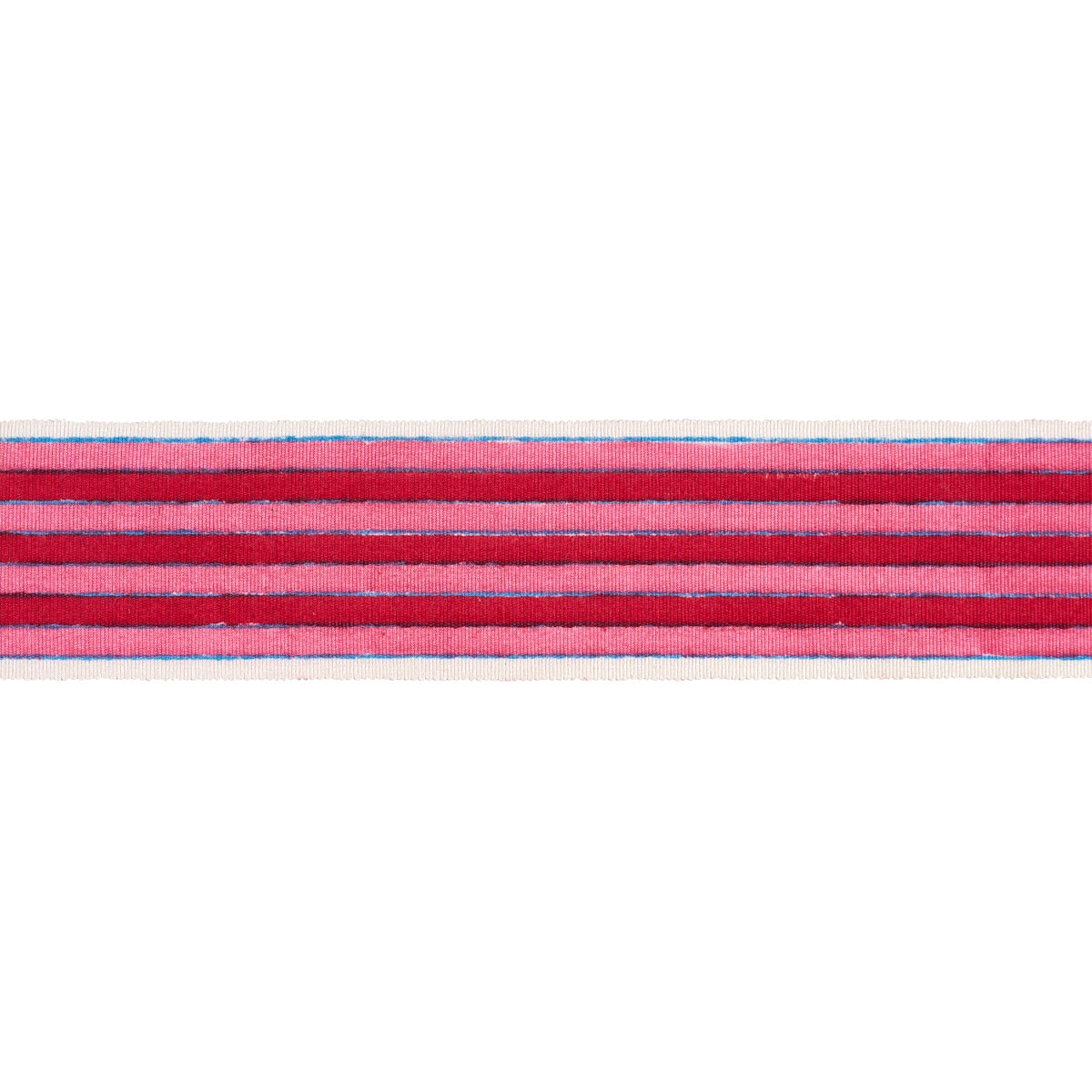 Purchase 85430 | Arya Stripe Hand Block Trim, Pink - Schumacher Trim