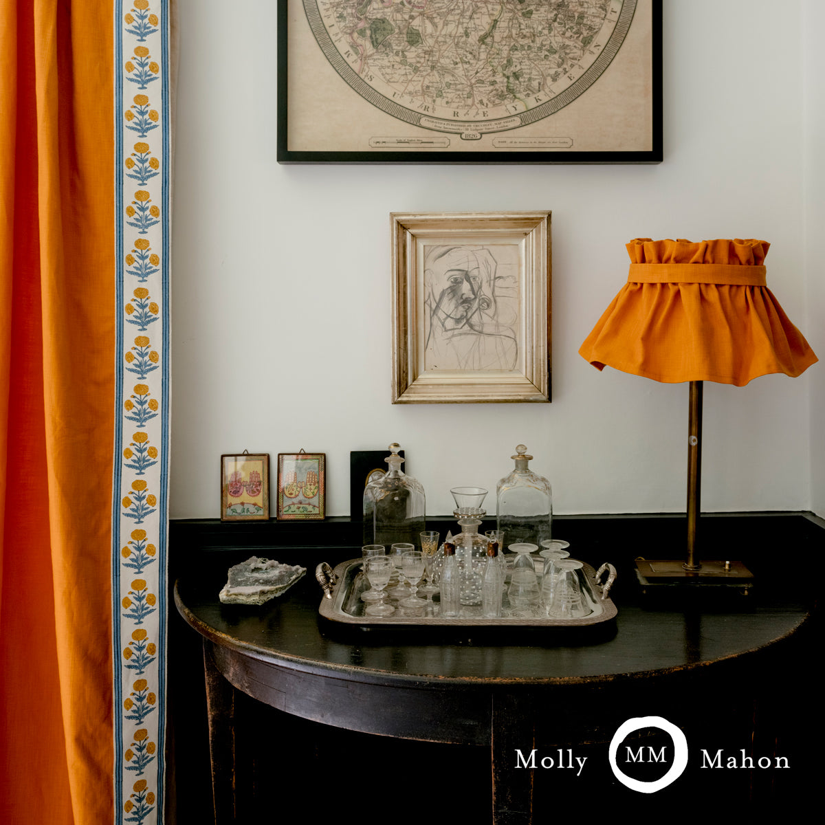 Purchase 85440 | Poppy Hand Block Trim, Blue - Schumacher Trim