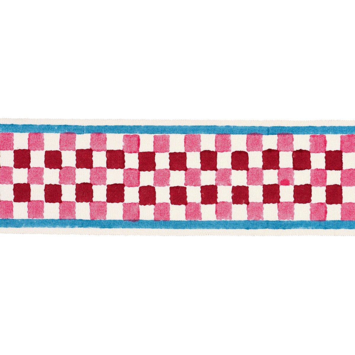 Purchase 85451 | Chequer Hand Block Trim, Pink - Schumacher Trim