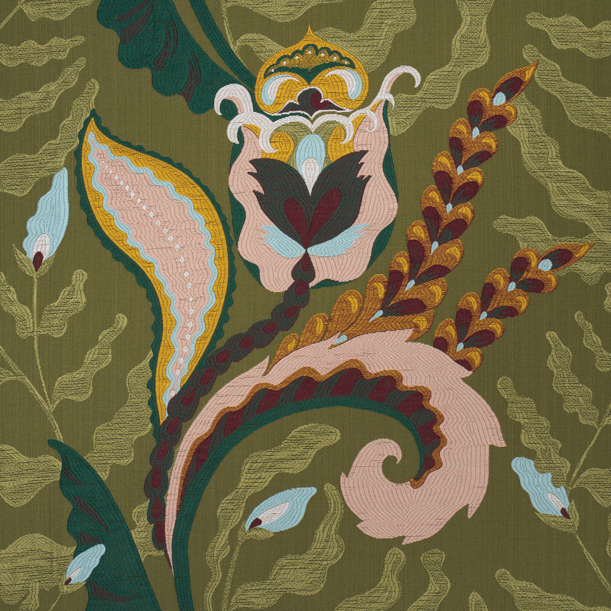 Purchase 85491 | Jaipur Fantaisie, Moss - Schumacher Fabric