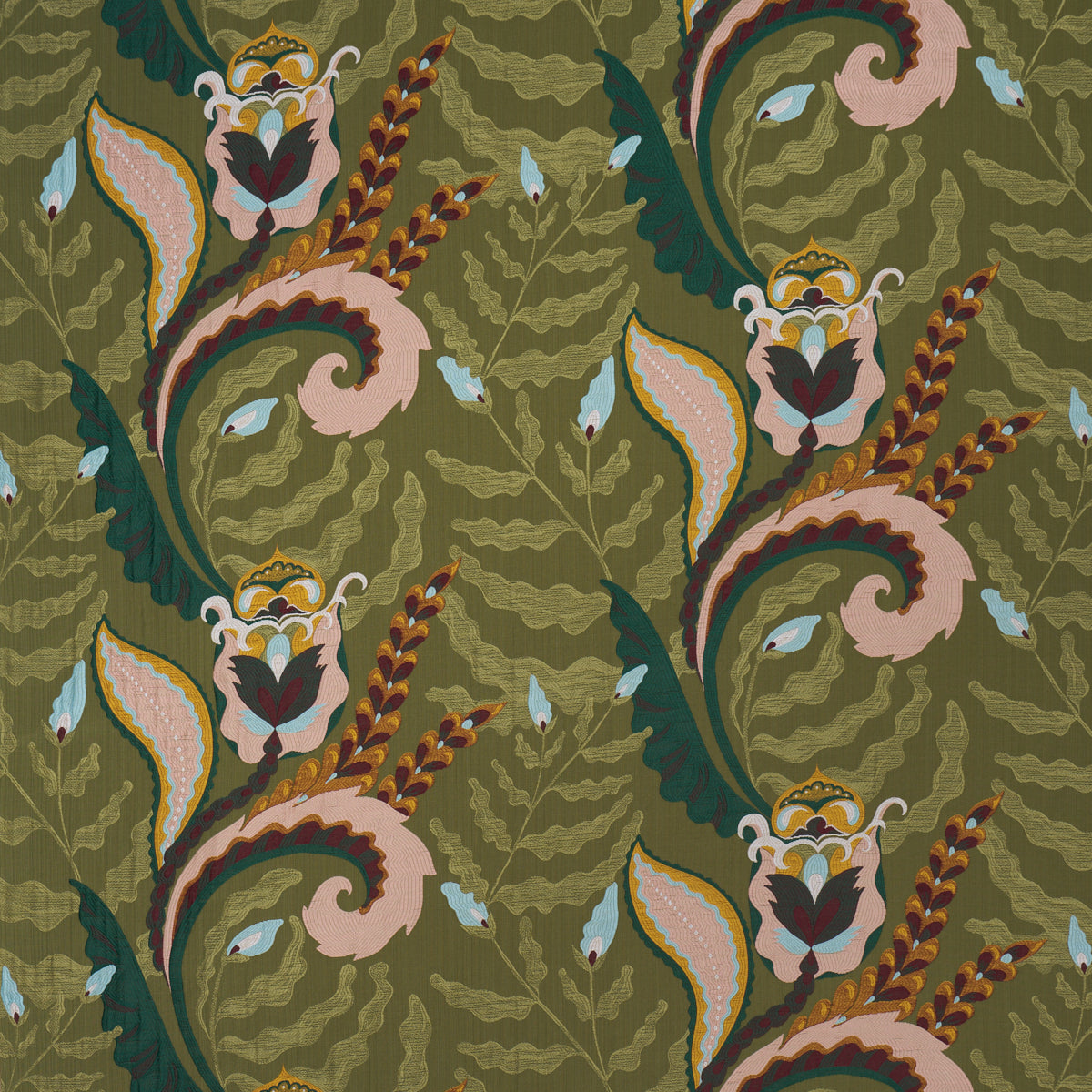 Purchase 85491 | Jaipur Fantaisie, Moss - Schumacher Fabric