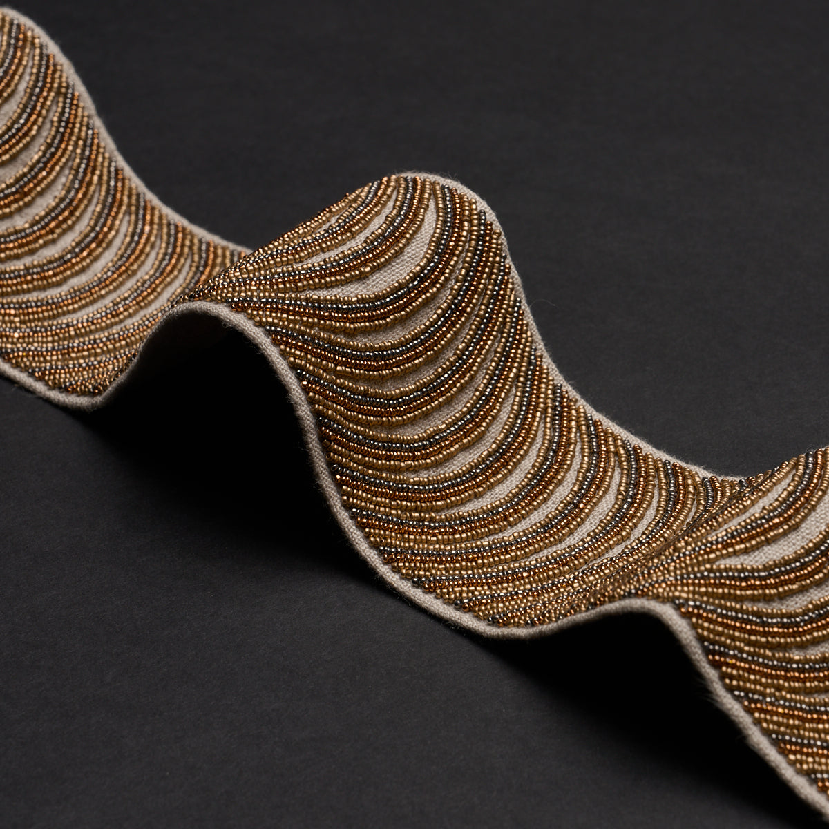 Purchase 85571 | Ziegfeld Hand Beaded Tape, Ebony - Schumacher Trim