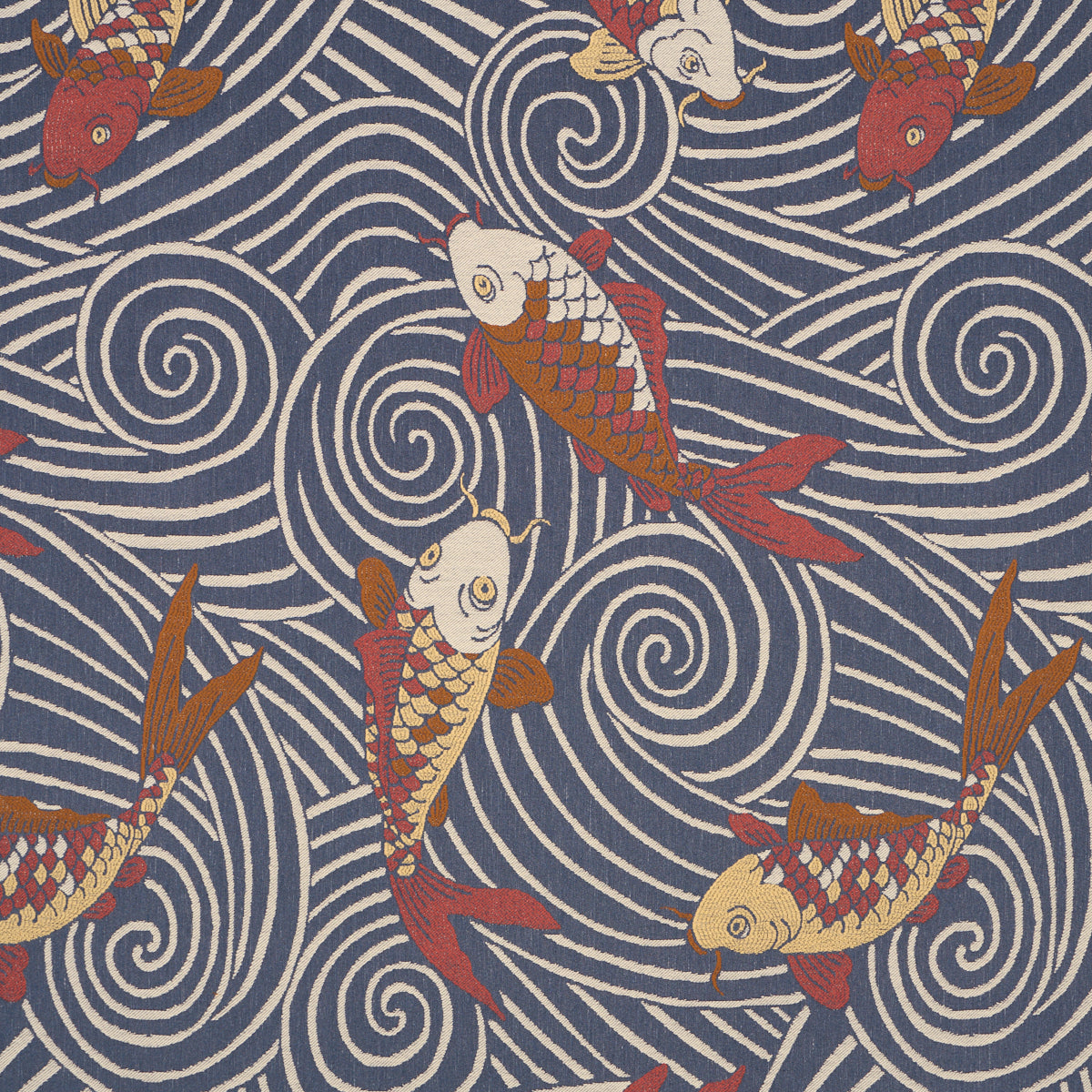 Purchase 85591 | Koi Fish, Indigo - Schumacher Fabric