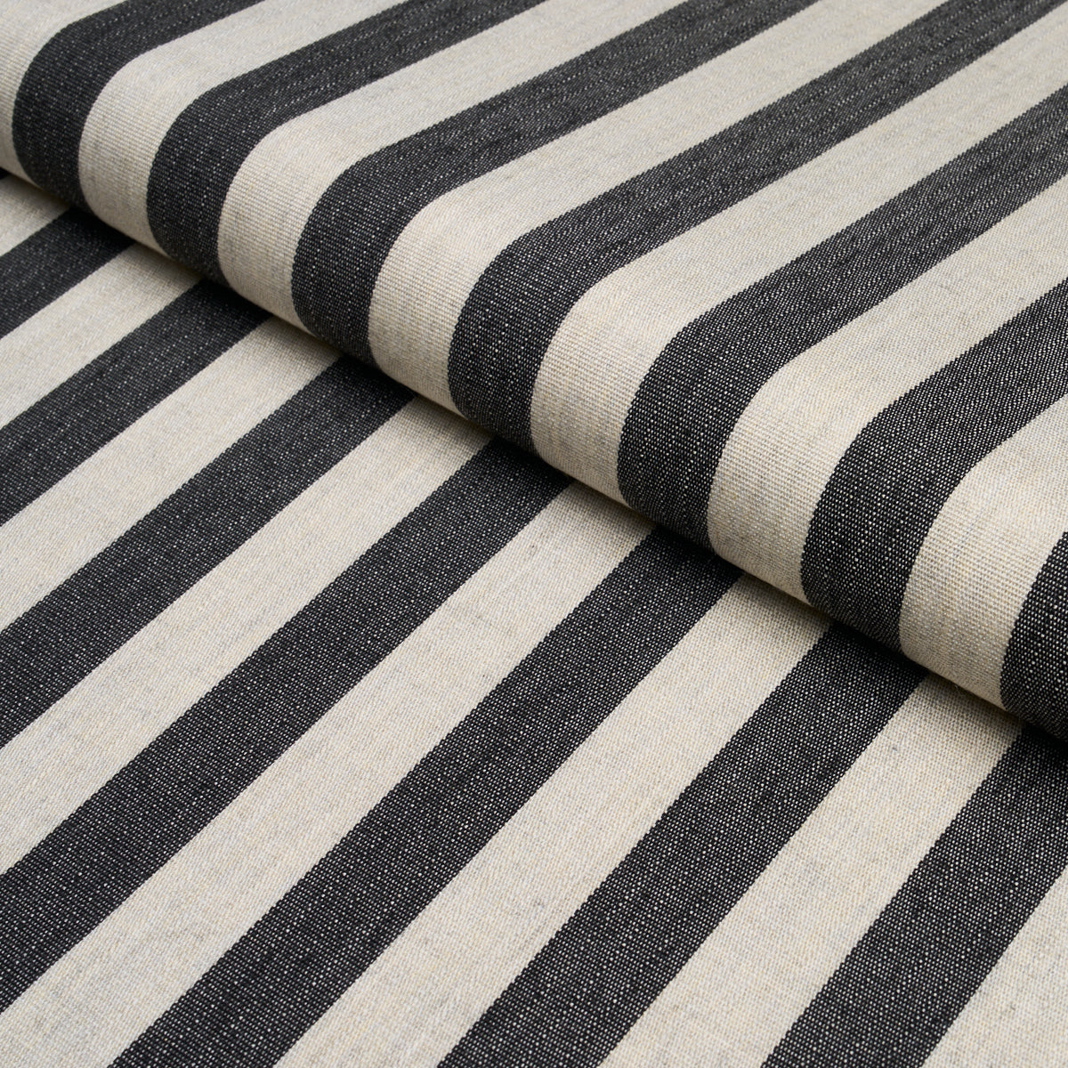 Purchase 85804 | Hanson Indoor/Outdoor Stripe, Black - Schumacher Fabric