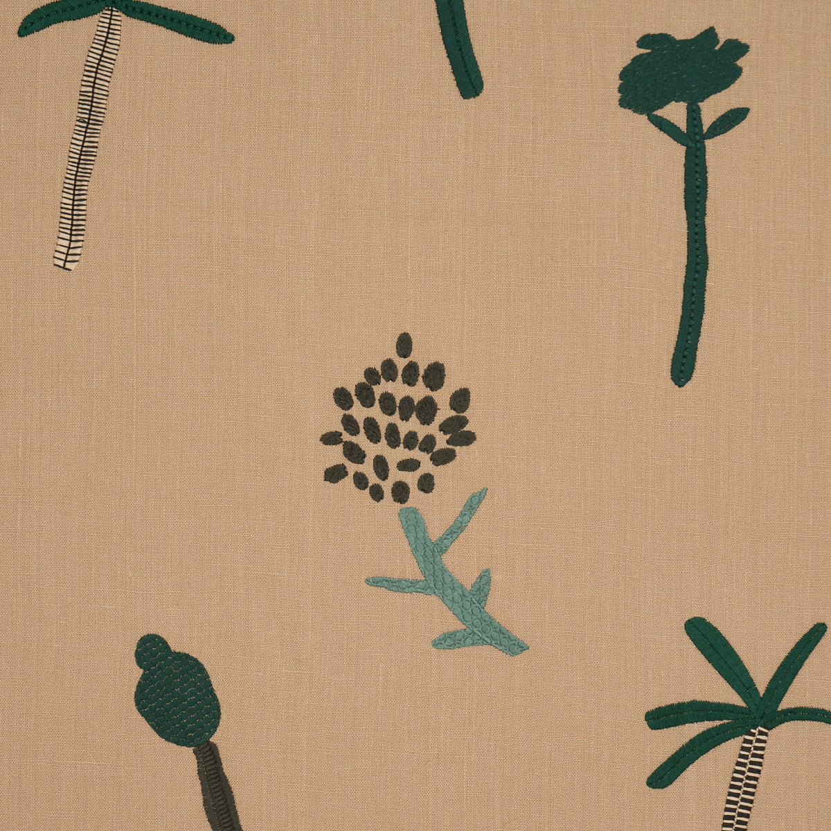 Purchase 85851 | Tropical Trees, Green On Natural - Schumacher Fabric
