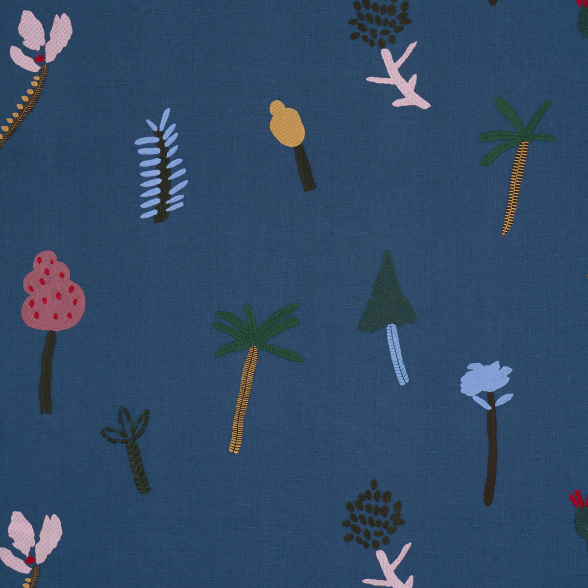 Purchase 85852 | Tropical Trees, Blue - Schumacher Fabric