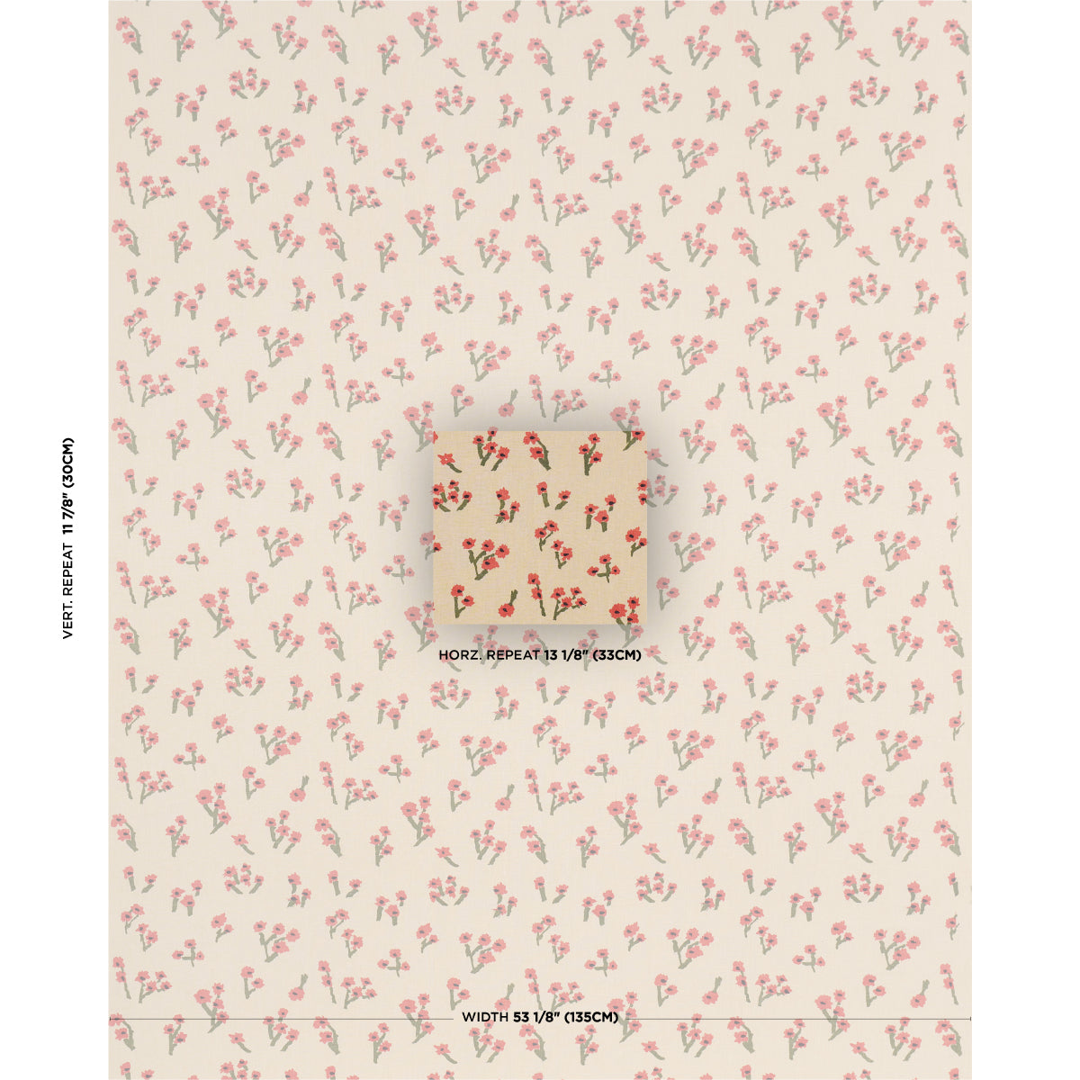 Purchase 85901 | Rosie Posy, Red - Schumacher Fabric