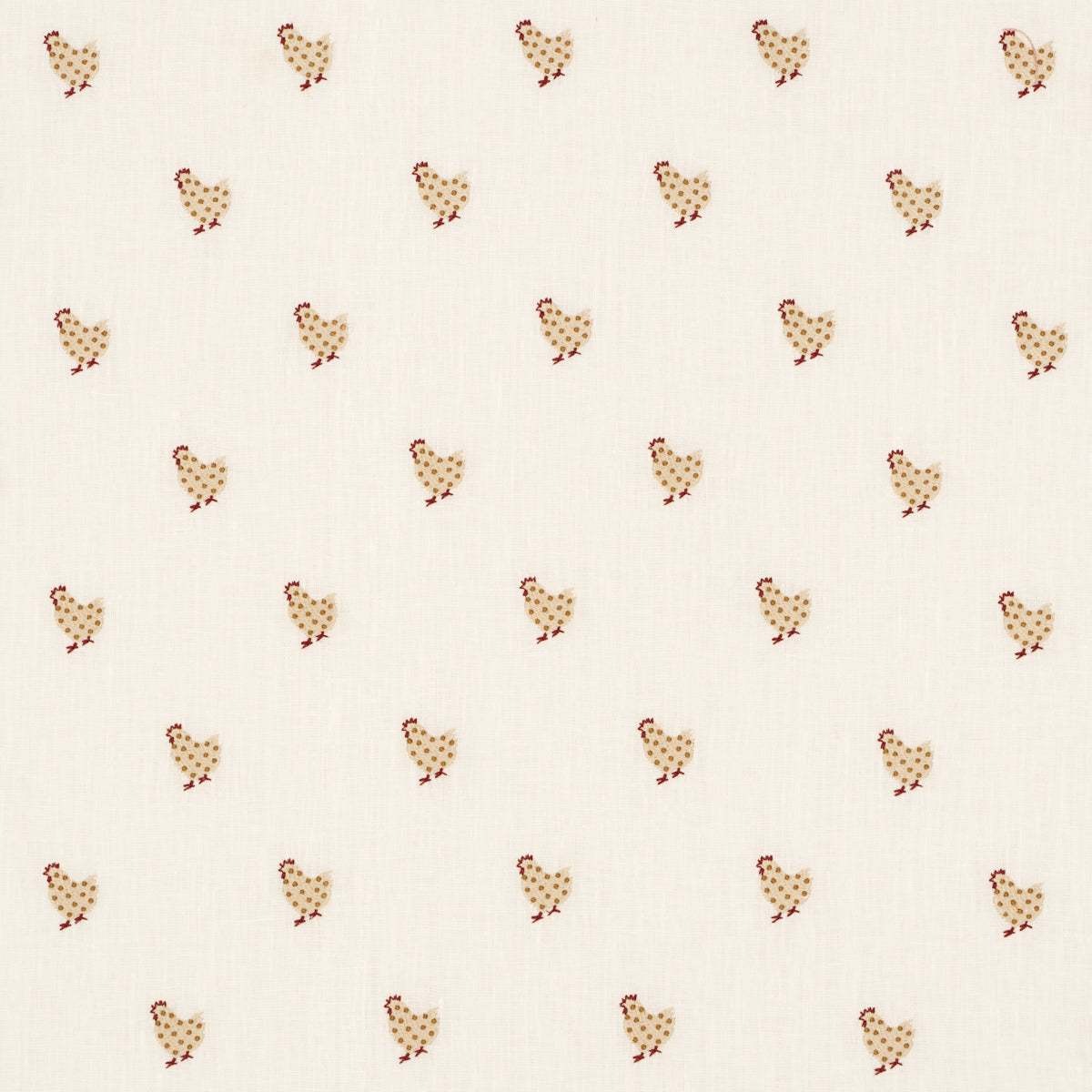 Purchase 85951 | Betsy'S Chicken Embroidery, Ivory - Schumacher Fabric