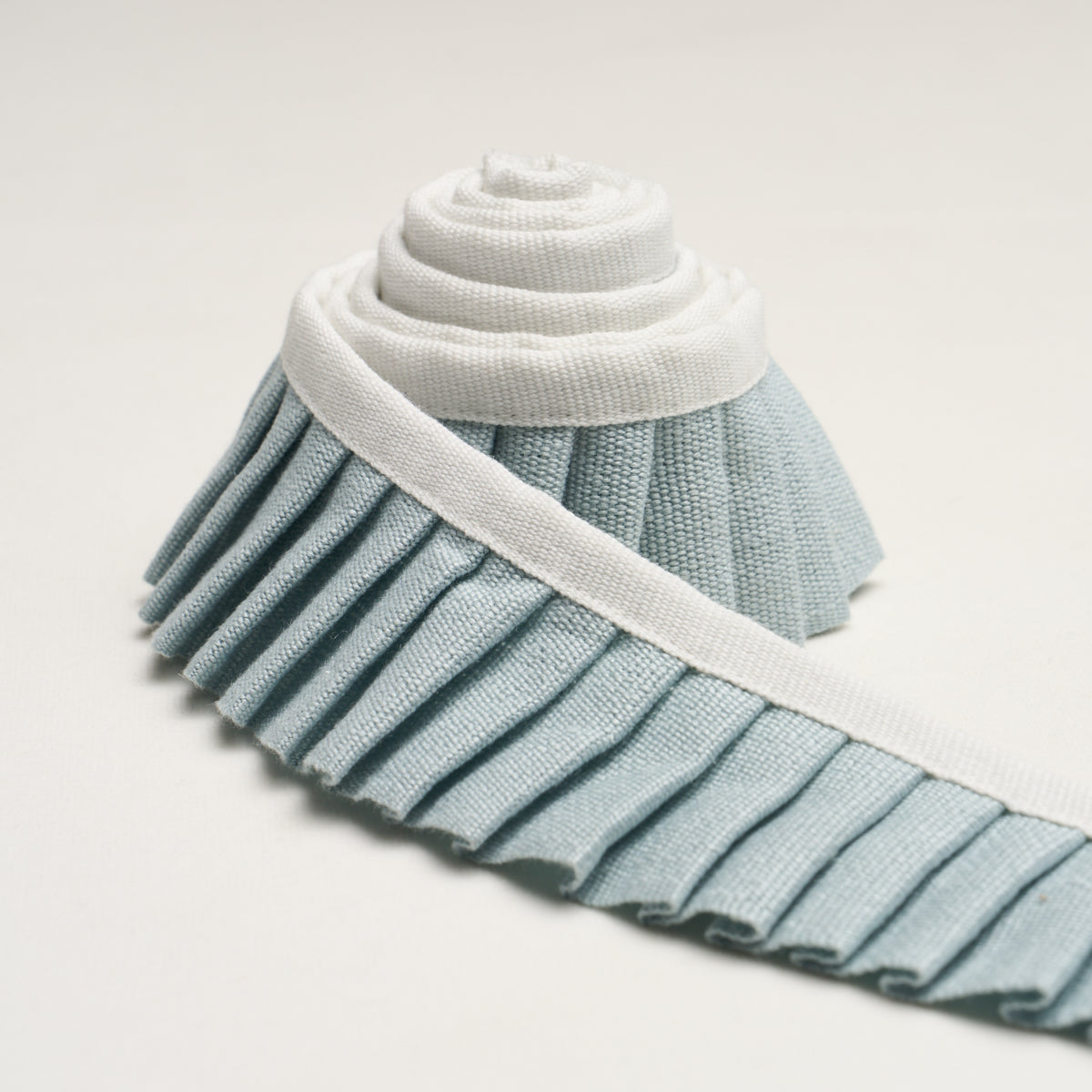 Purchase 85960 | Clara Pleated Tape, Sky - Schumacher Trim