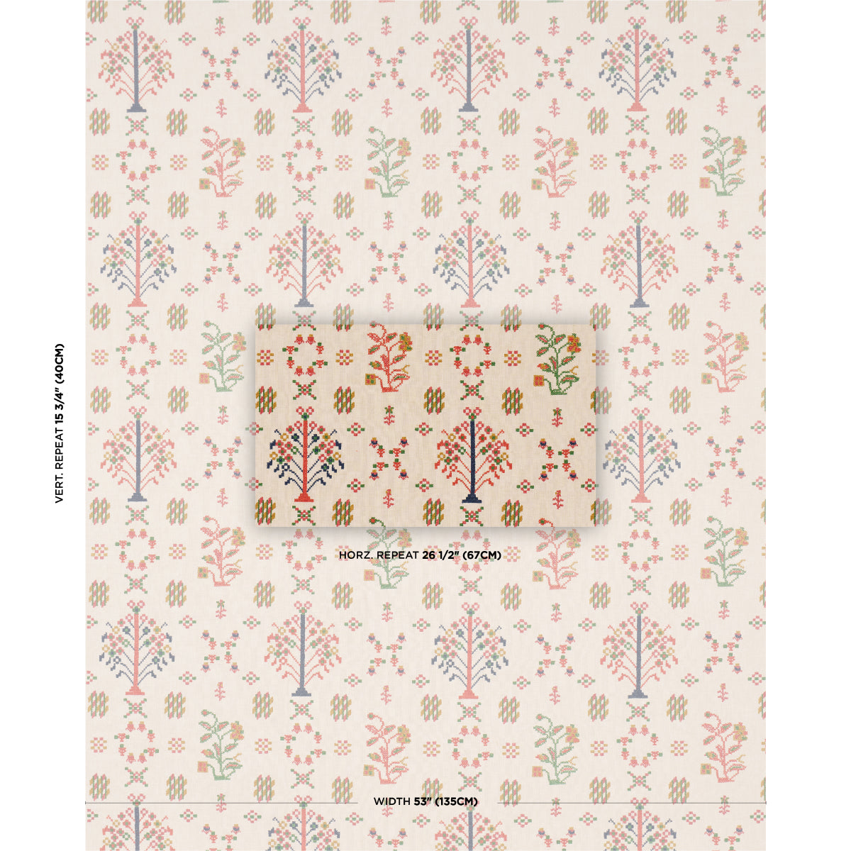 Purchase 85980 | Fairview Cross Stitch Embroidery, Multi - Schumacher Fabric