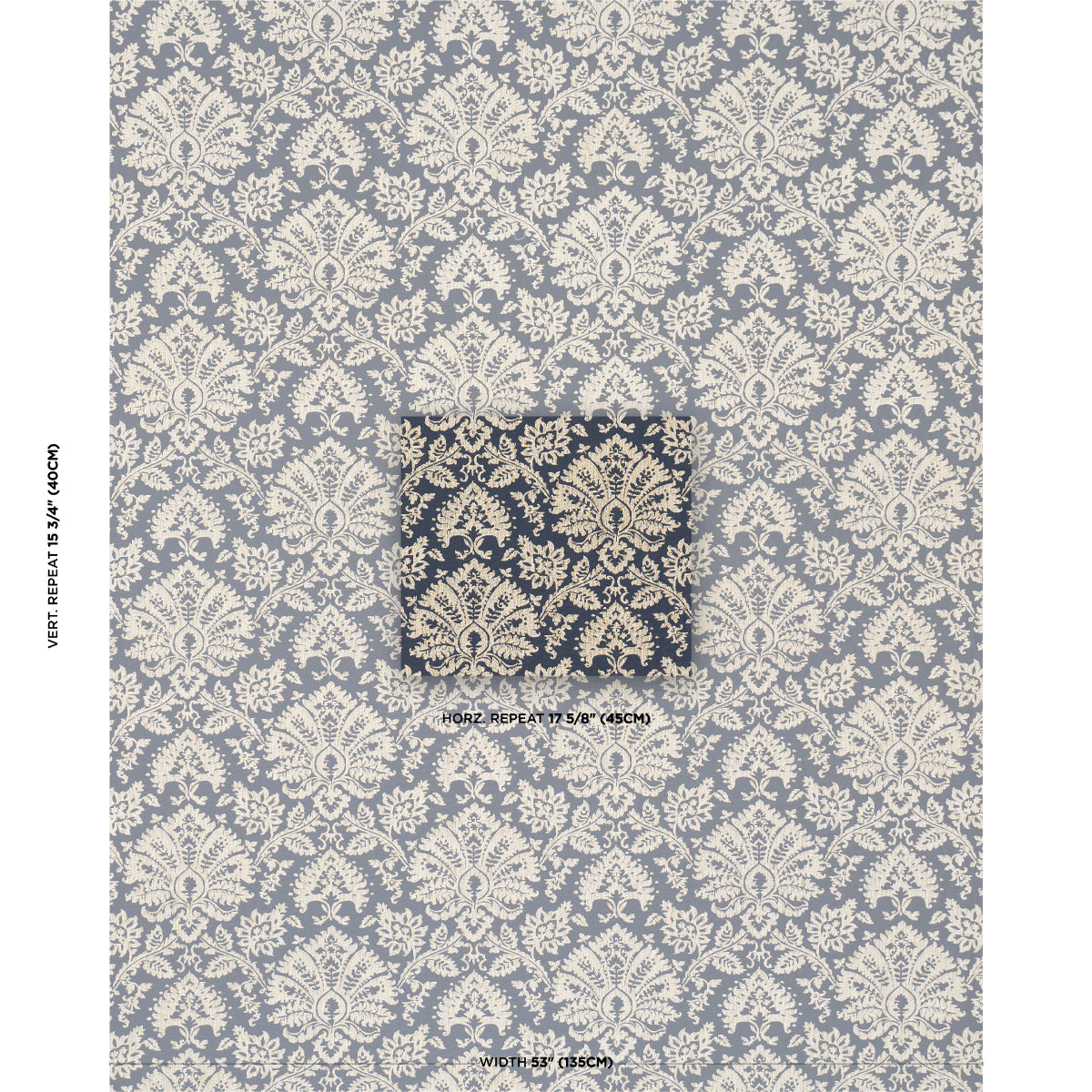 Purchase 86161 | Gianna Embroidery, Indigo - Schumacher Fabric