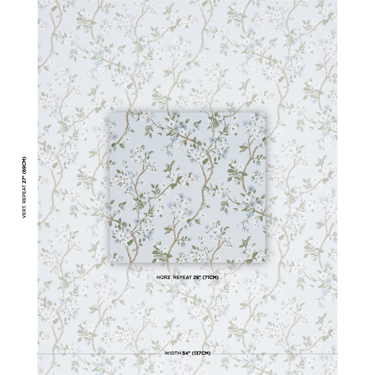 Purchase 86222 | Cherry Blossom, Sky - Schumacher Fabric