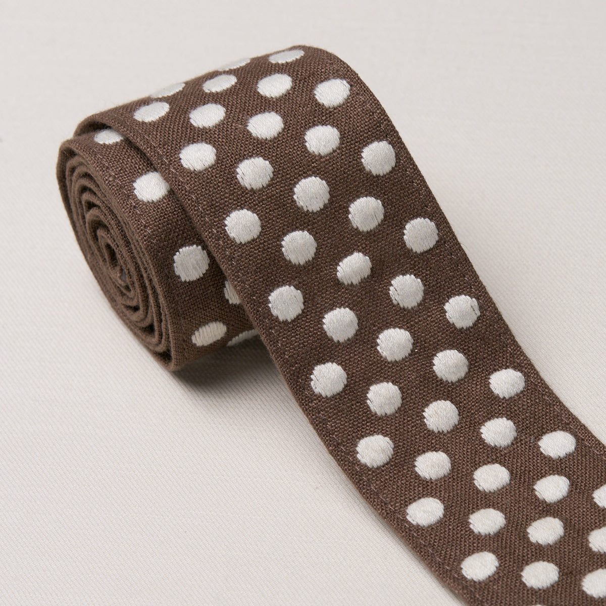 Purchase 86294 | Dotted Embroidered Tape, Brown - Schumacher Trim