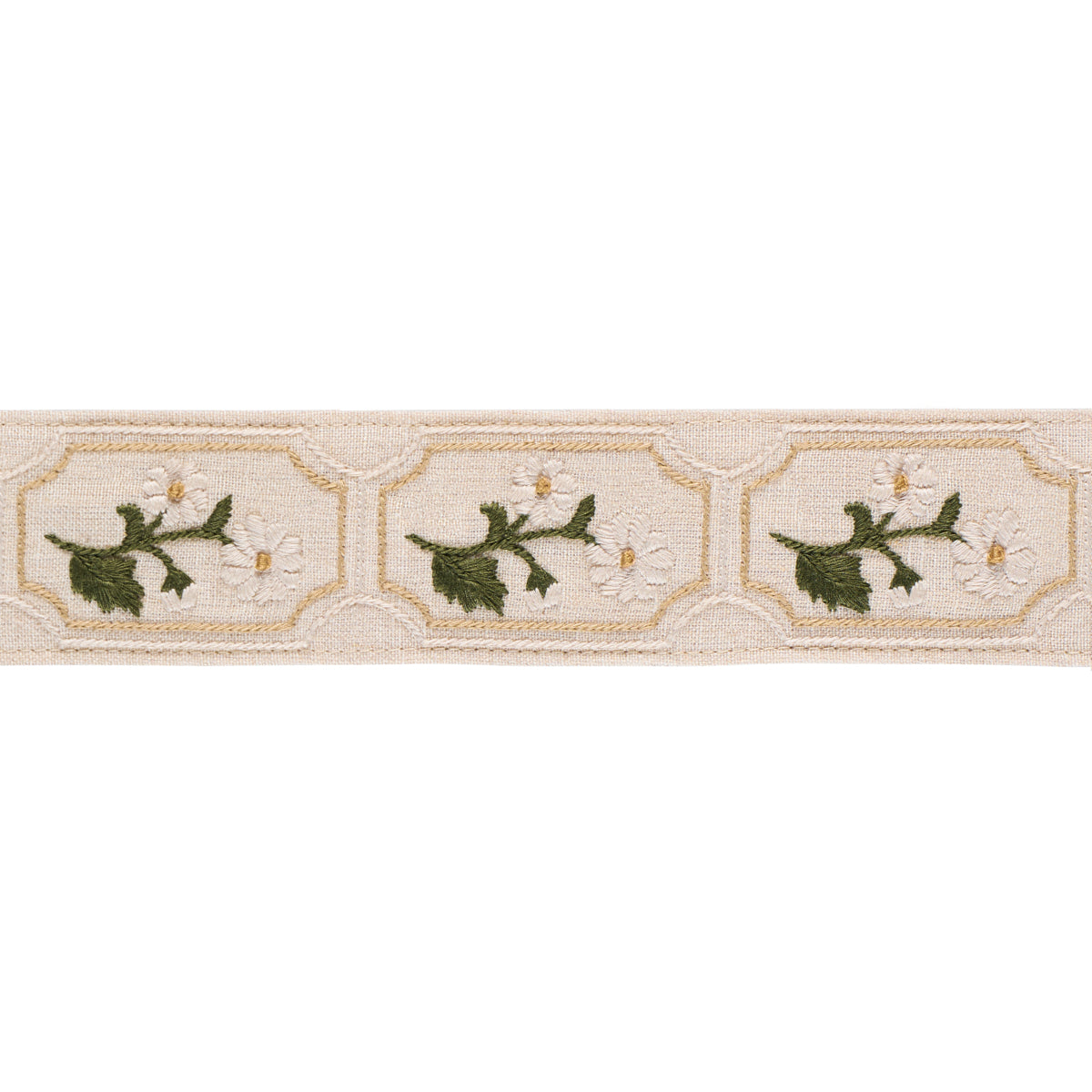 Purchase 86300 | Jolie Hand Embroidered Tape, Neutral - Schumacher Trim