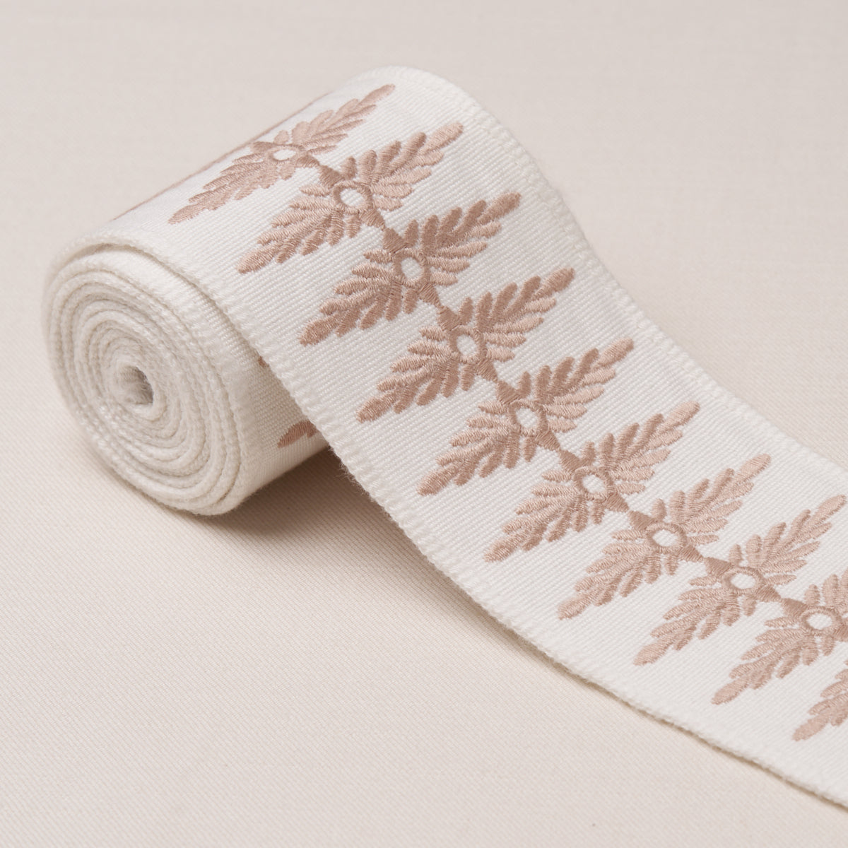 Purchase 86322 | Genevieve Embroidered Tape, Blush - Schumacher Trim