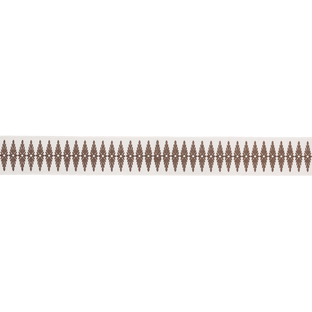 Purchase 86323 | Genevieve Embroidered Tape, Brown - Schumacher Trim