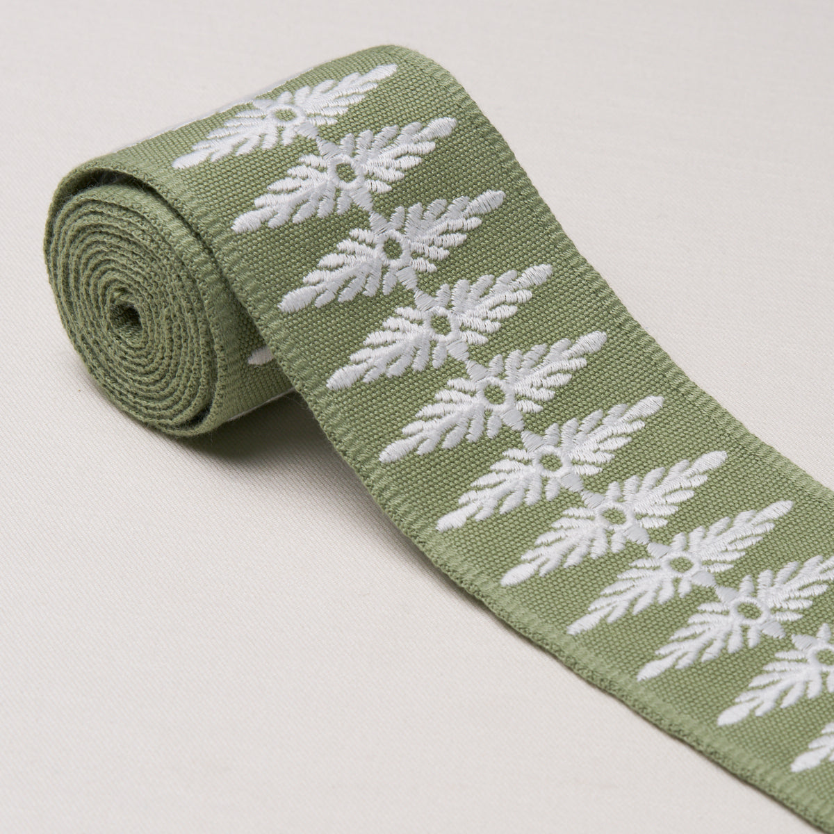 Purchase 86324 | Genevieve Embroidered Tape, Green - Schumacher Trim