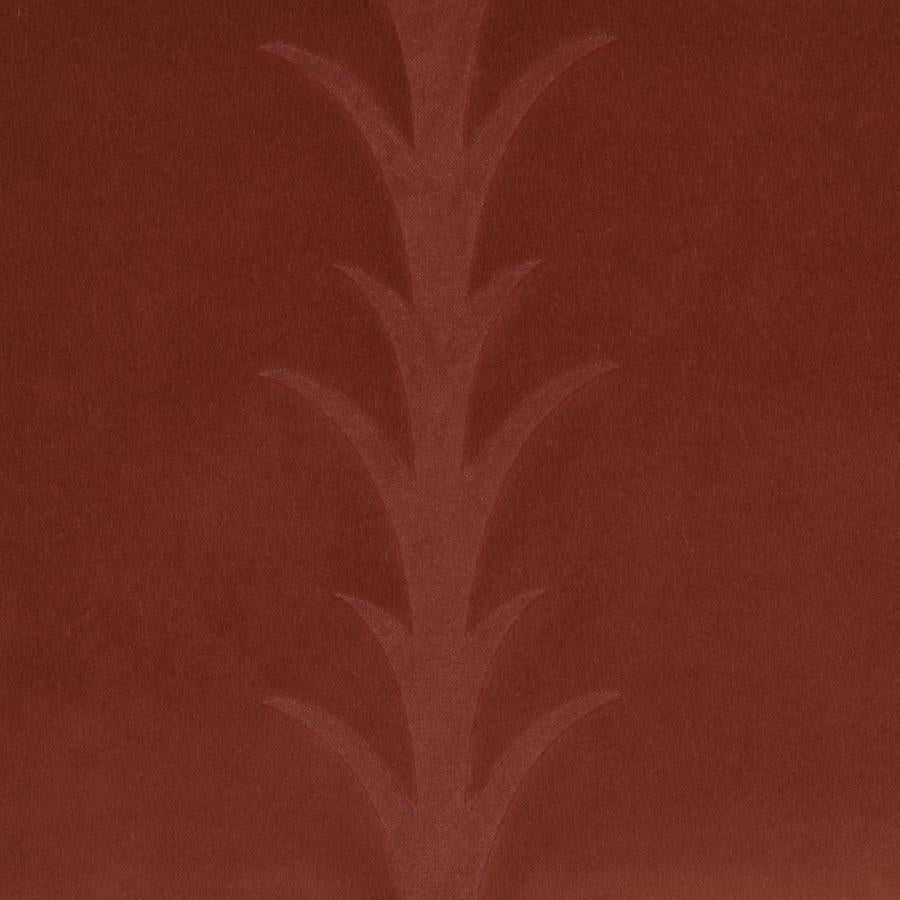Purchase 86452 | Acanthus Stripe Velvet, Terracotta - Schumacher Fabric