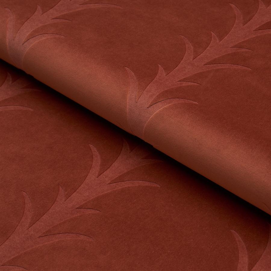 Purchase 86452 | Acanthus Stripe Velvet, Terracotta - Schumacher Fabric