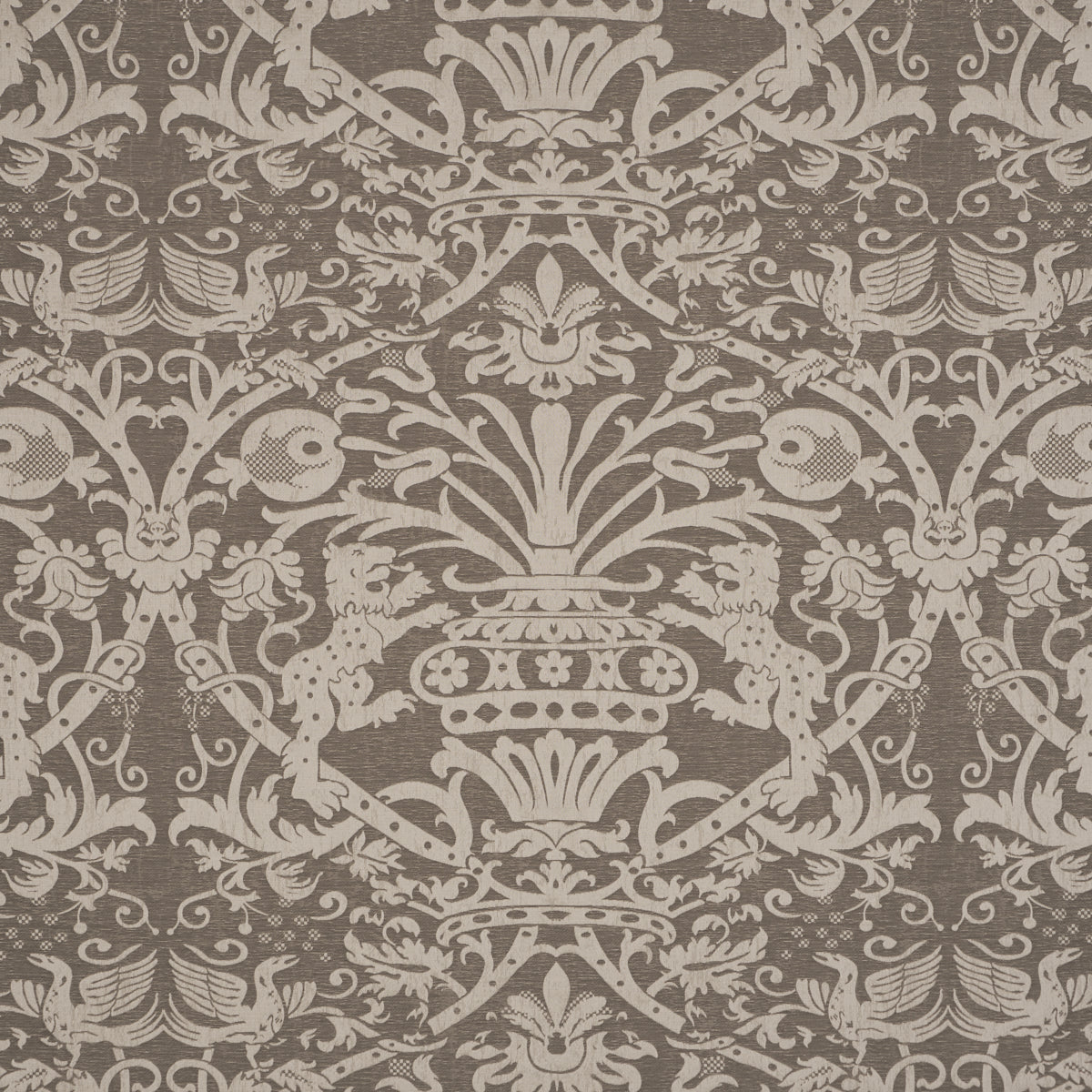 Purchase 86590 | Dougal Damask, Smoke - Schumacher Fabric