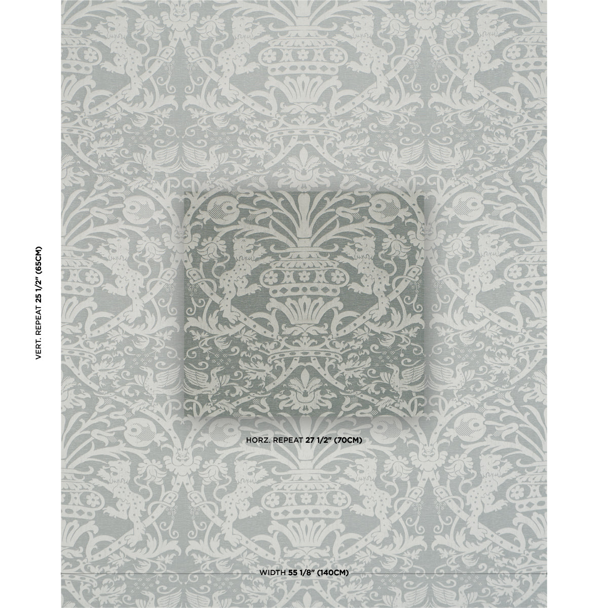 Purchase 86592 | Dougal Damask, Mist - Schumacher Fabric