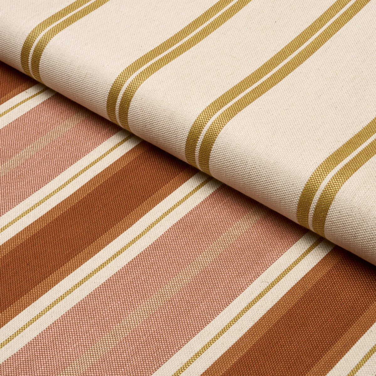 Purchase 86880 | Double Face Stripes, Terracotta Lime - Schumacher Fabric