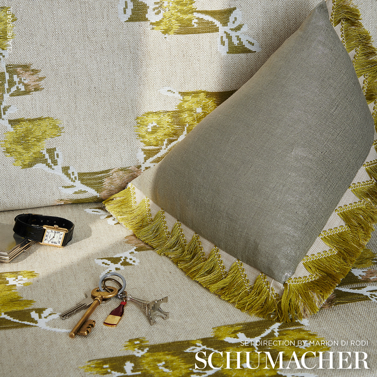 Purchase 86930 | Trace Of Connection Fringe, Chartreuse - Schumacher Trim