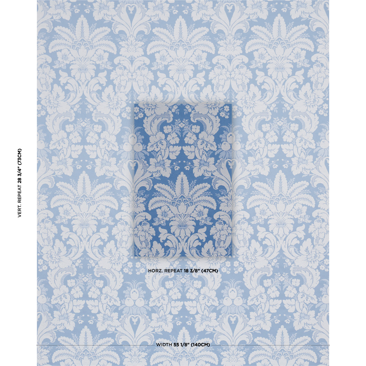 Purchase 87093 | Kennedy Damask, Cobalt - Schumacher Fabric