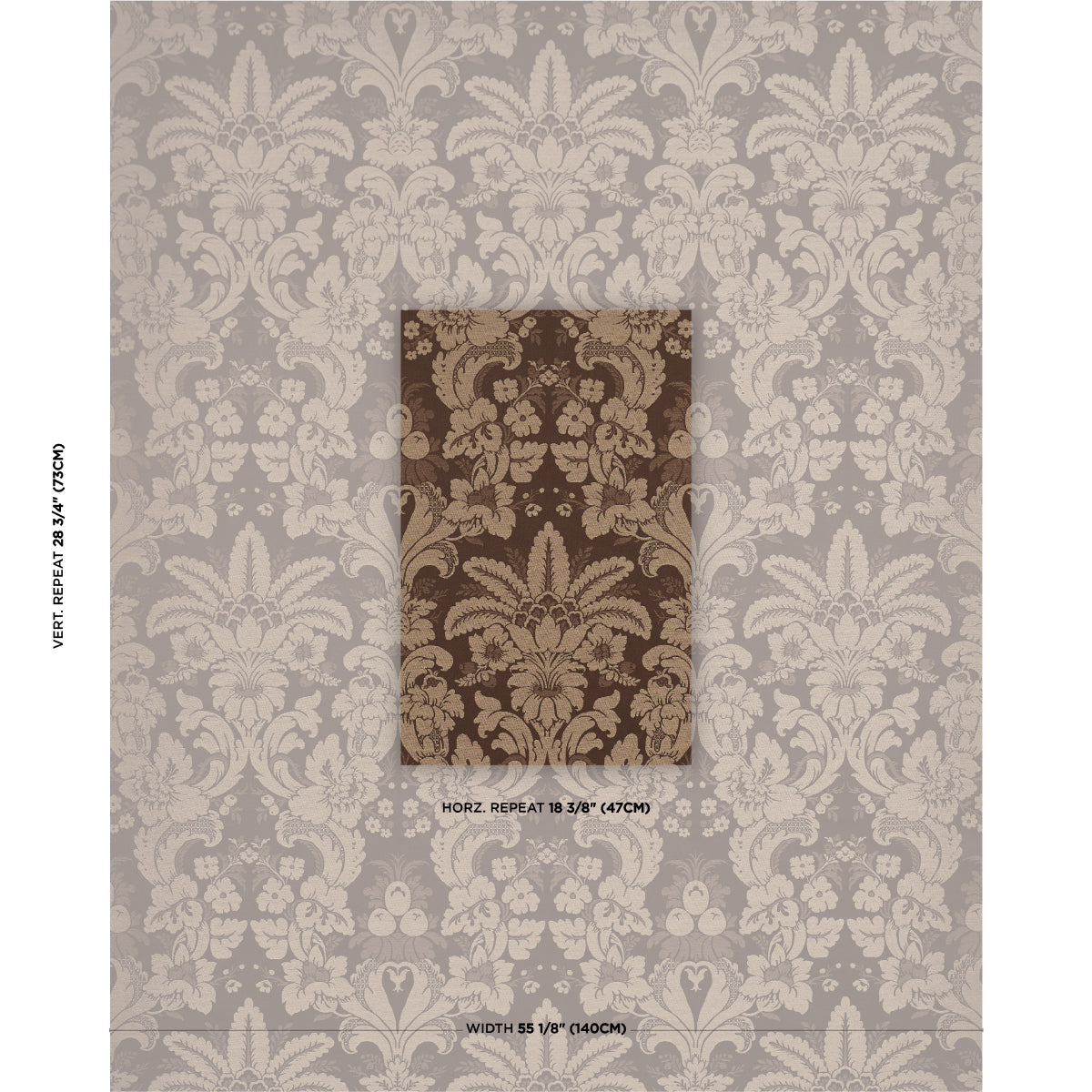 Purchase 87095 | Kennedy Damask, Brown - Schumacher Fabric