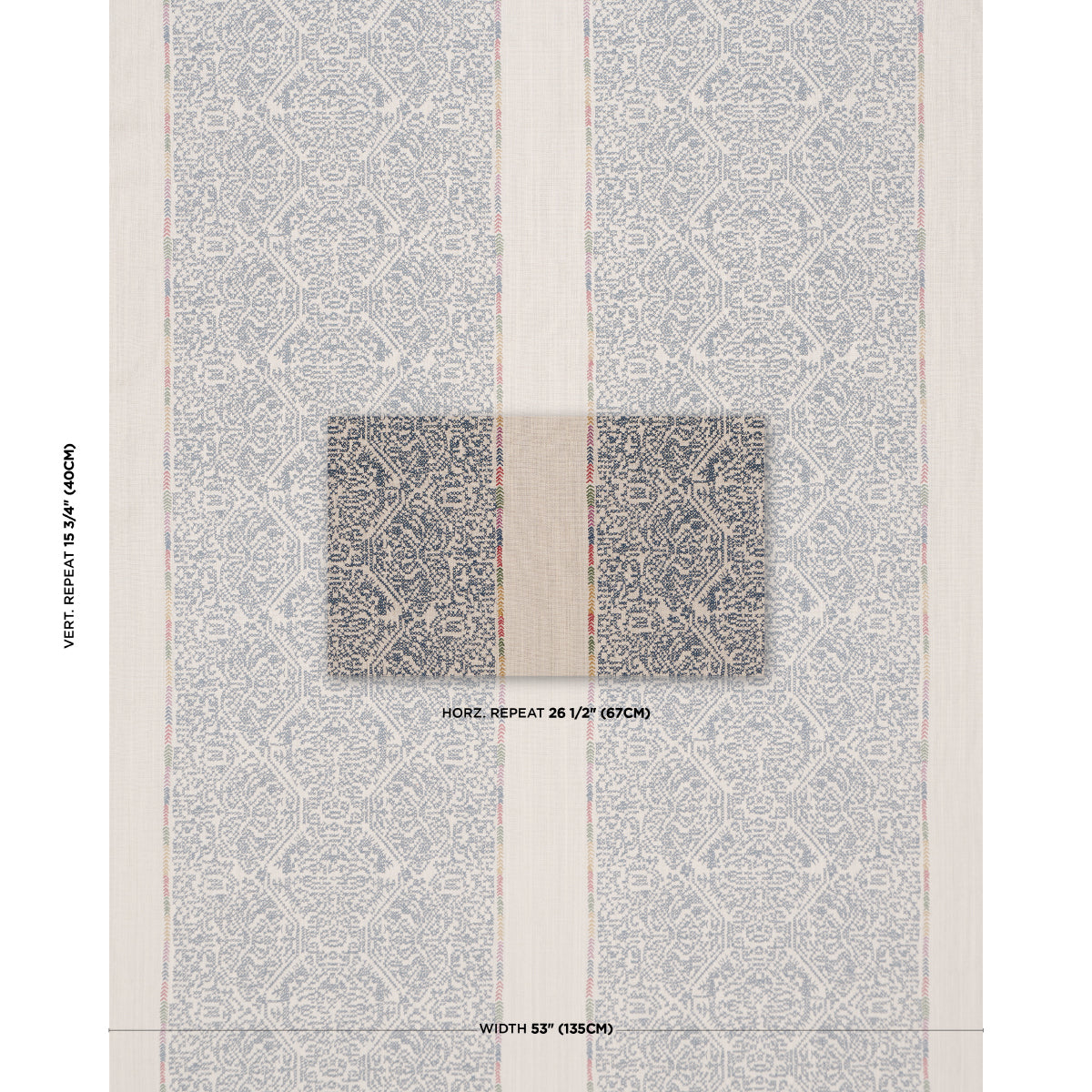 Purchase 87271 | Orion Embroidery, Indigo - Schumacher Fabric