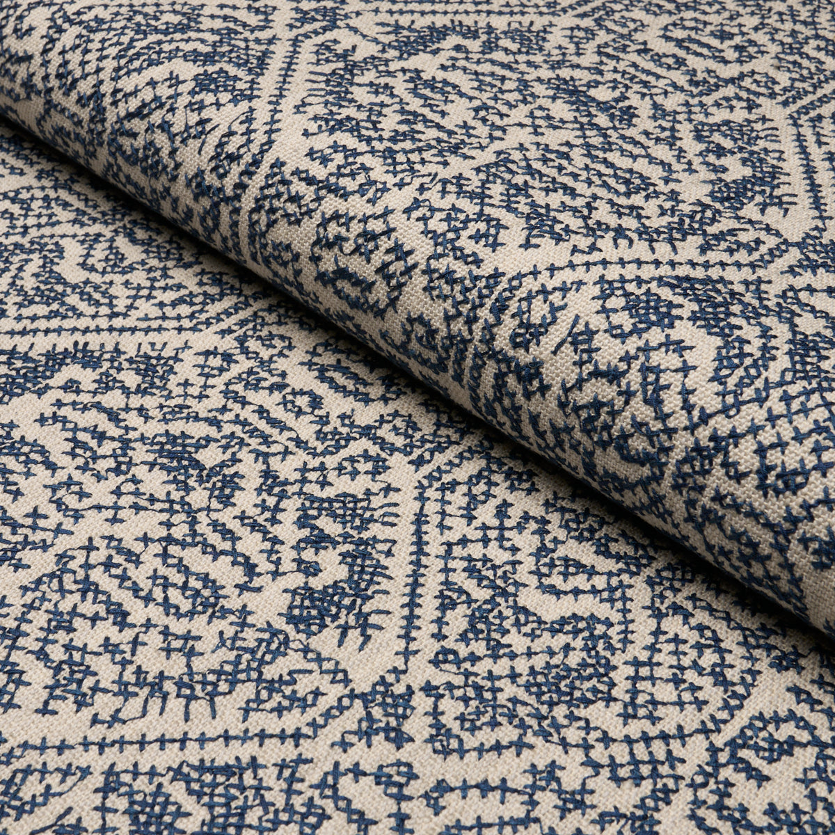 Purchase 87271 | Orion Embroidery, Indigo - Schumacher Fabric