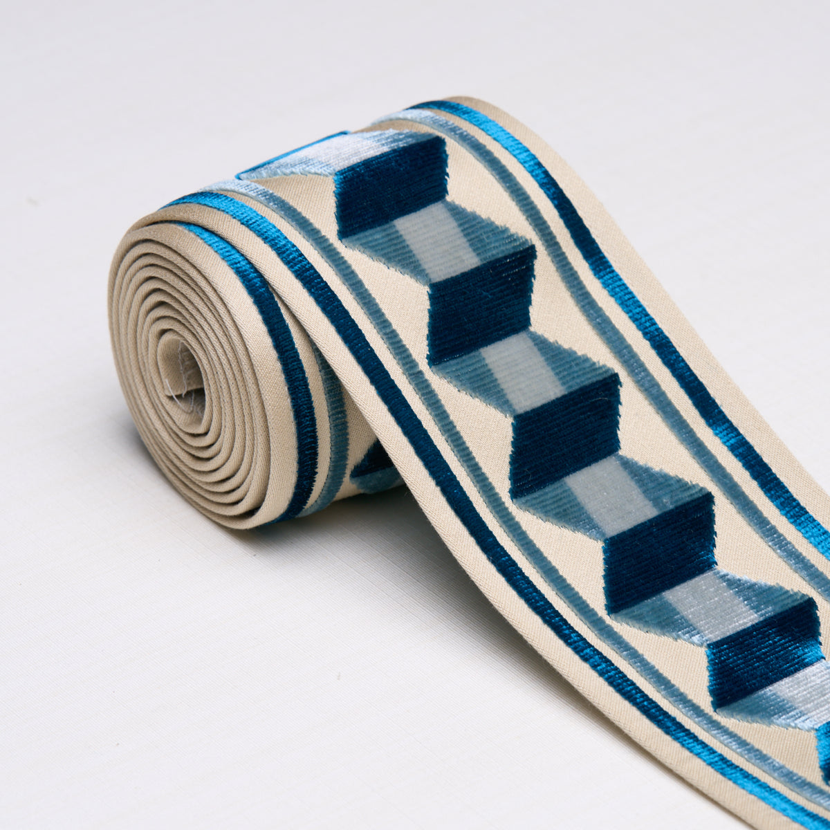 Purchase 87460 | Jilly Velvet Tape, Staffordshire Blue - Schumacher Trim