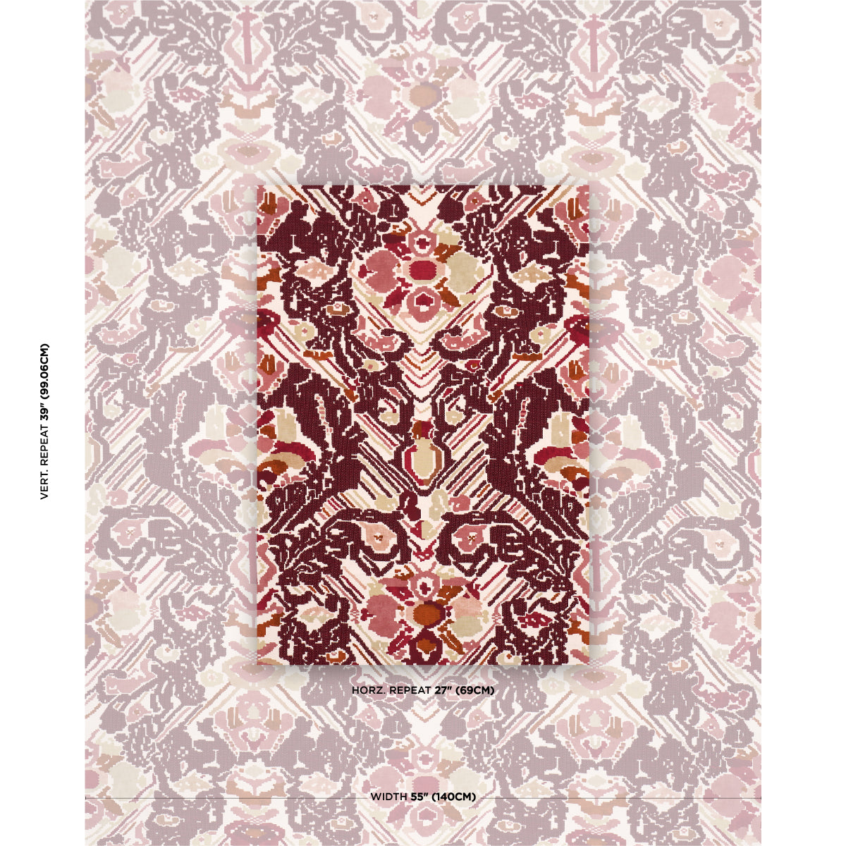 Purchase 87551 | Reversible Digital Damask, Merlot - Schumacher Fabric