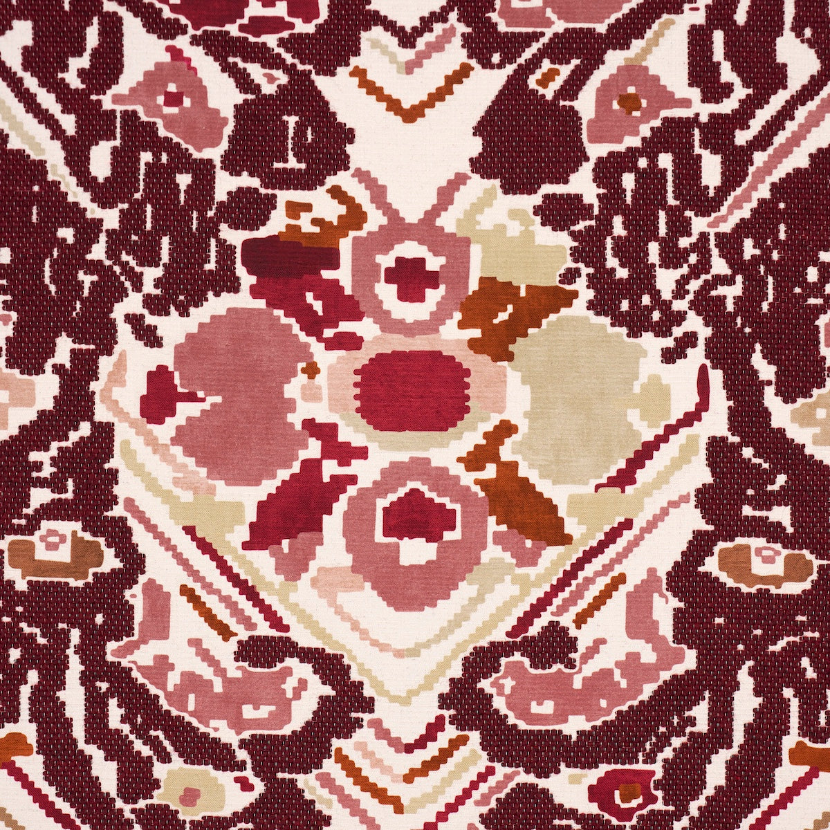 Purchase 87551 | Reversible Digital Damask, Merlot - Schumacher Fabric