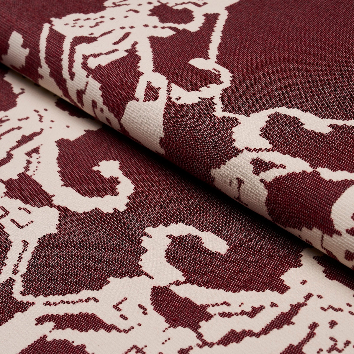 Purchase 87551 | Reversible Digital Damask, Merlot - Schumacher Fabric