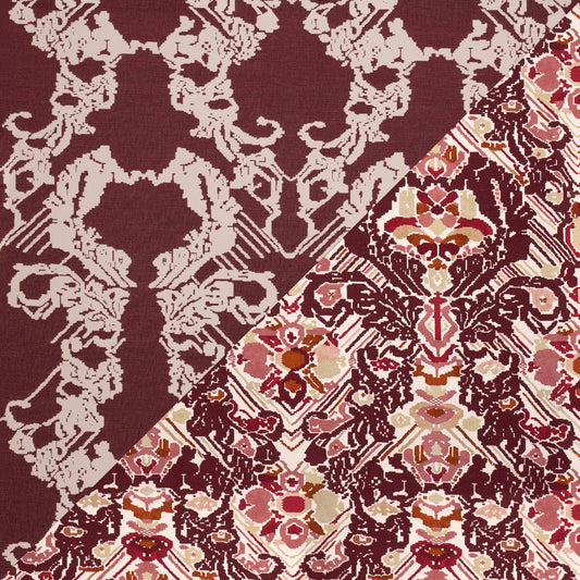 Purchase 87551 | Reversible Digital Damask, Merlot - Schumacher Fabric