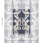 Purchase 87552 | Reversible Digital Damask, Denim - Schumacher Fabric