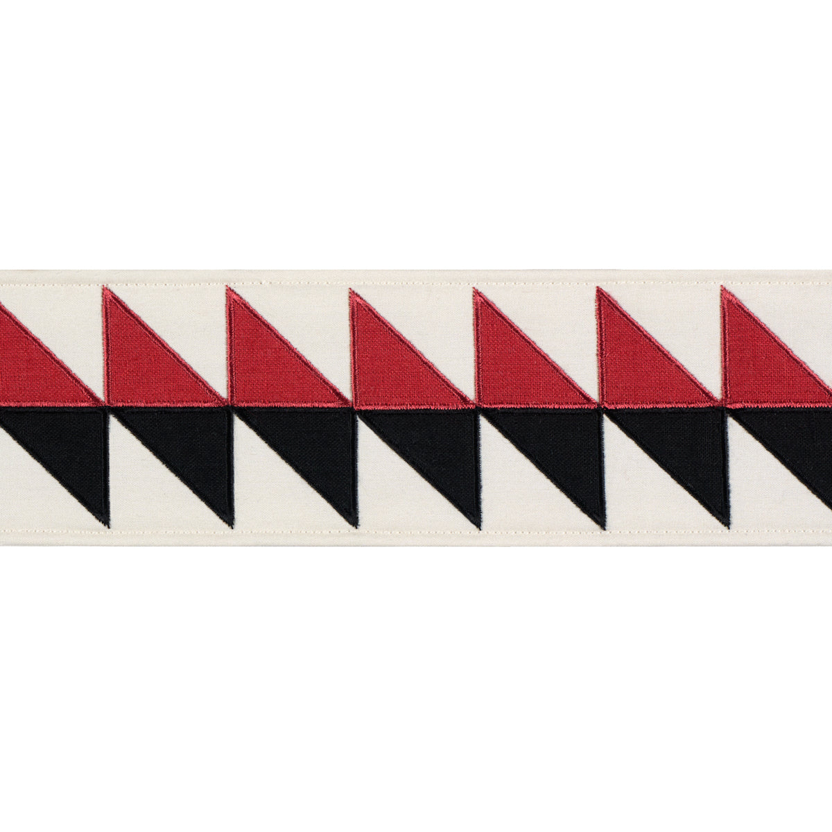 Purchase 87582 | Quilted Diamond Tape, Black & Red - Schumacher Trim