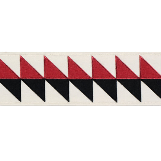 Purchase 87582 | Quilted Diamond Tape, Black & Red - Schumacher Trim