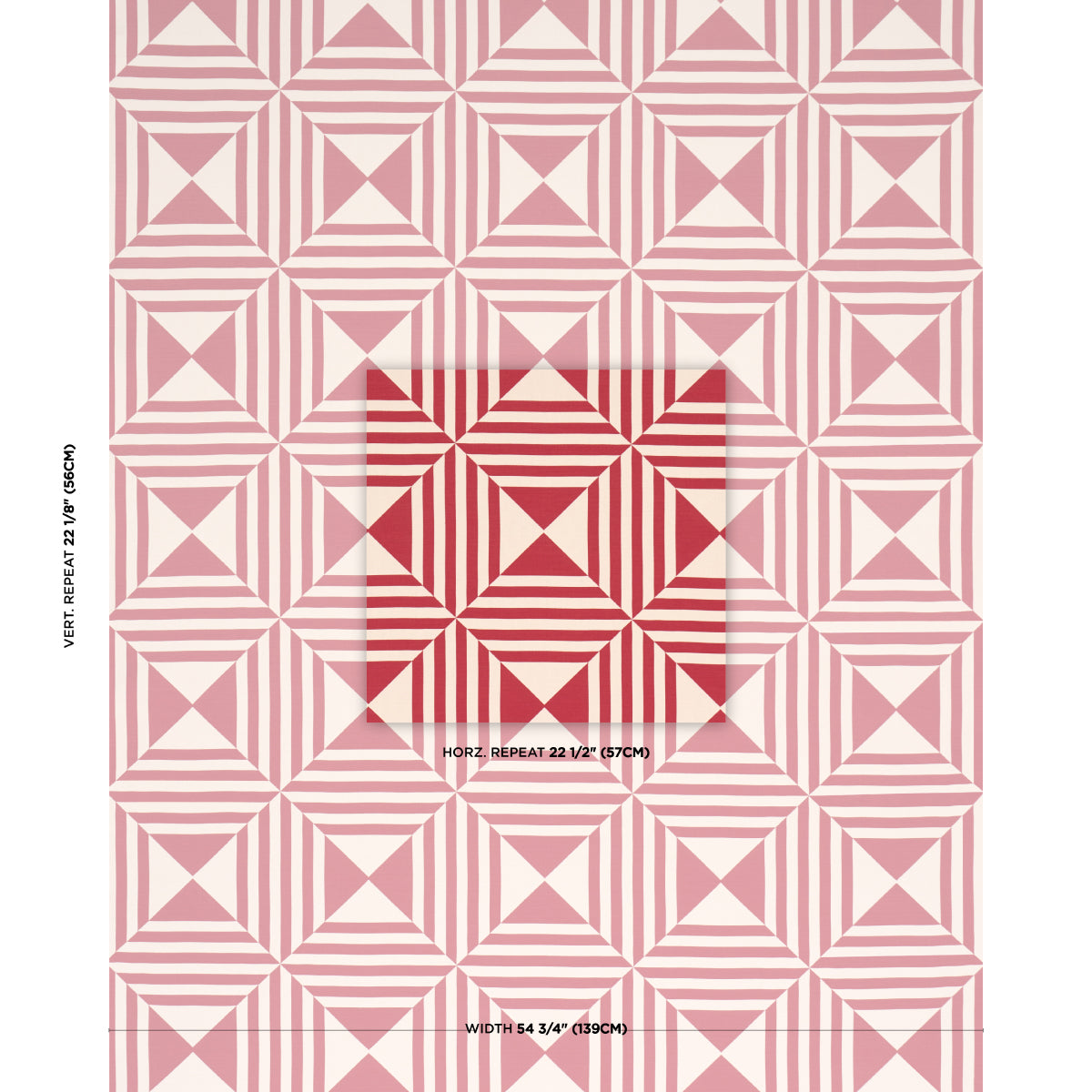 Purchase 87591 | Square In A Square, Red - Schumacher Fabric
