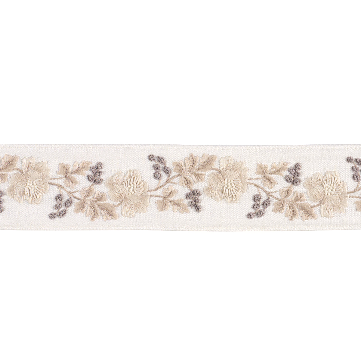 Purchase 87841 | Elise Hand-Embroidered Tape, Oyster - Schumacher Trim