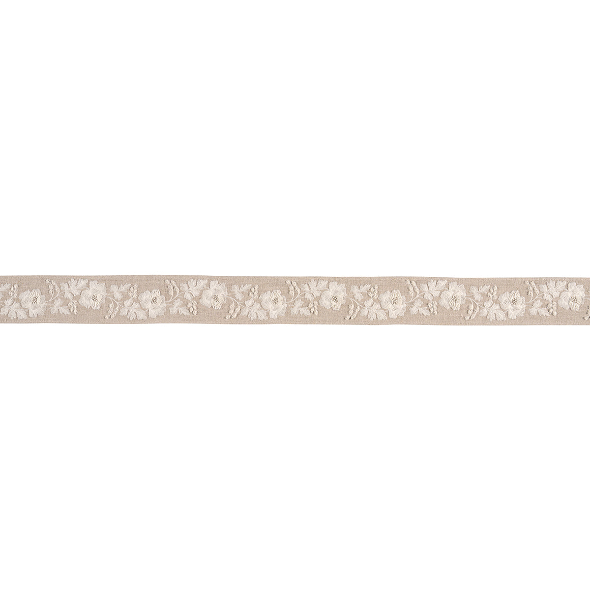 Purchase 87842 | Elise Hand-Embroidered Tape, Natural - Schumacher Trim