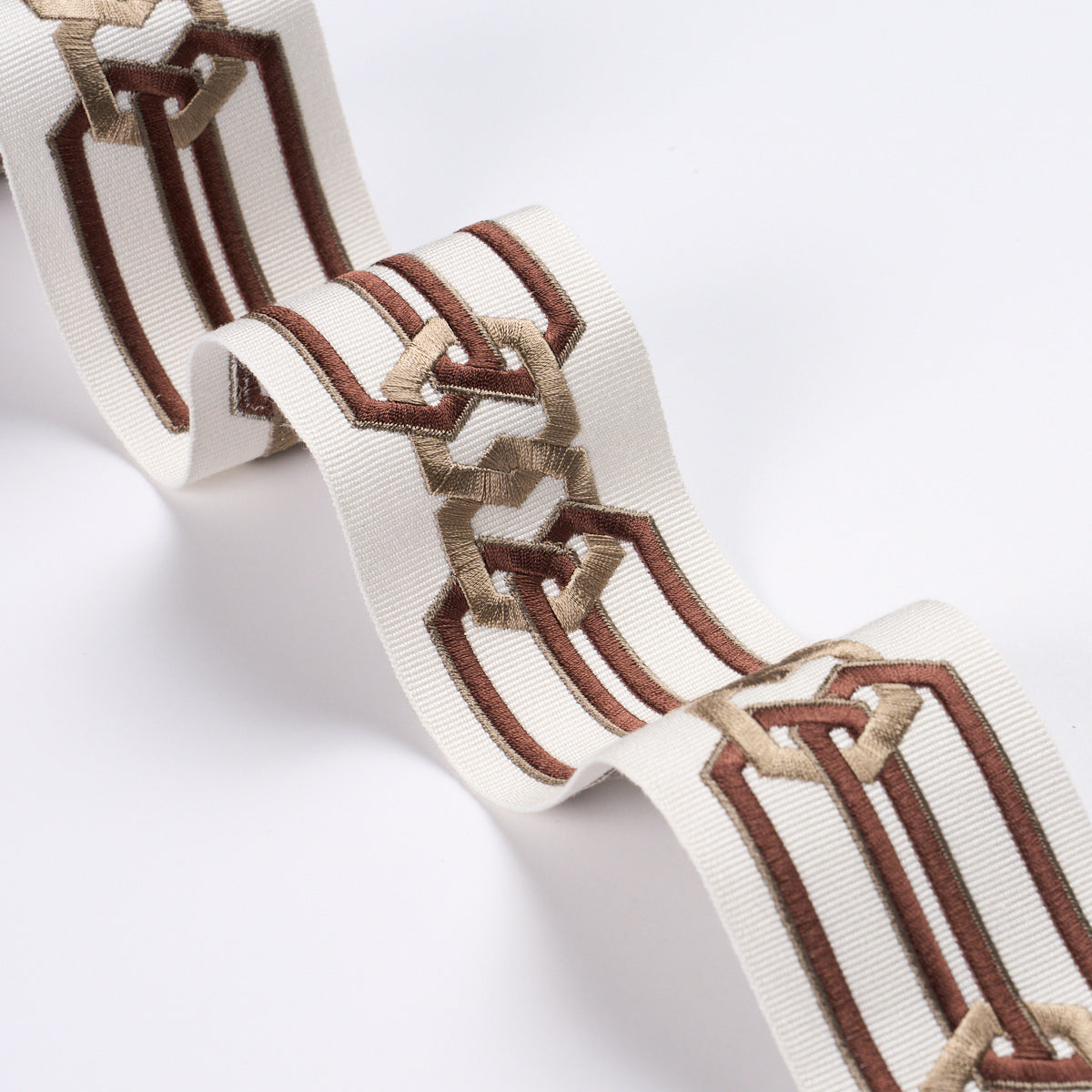 Purchase 87862 | Corinne Tape, Rust & Beige - Schumacher Trim