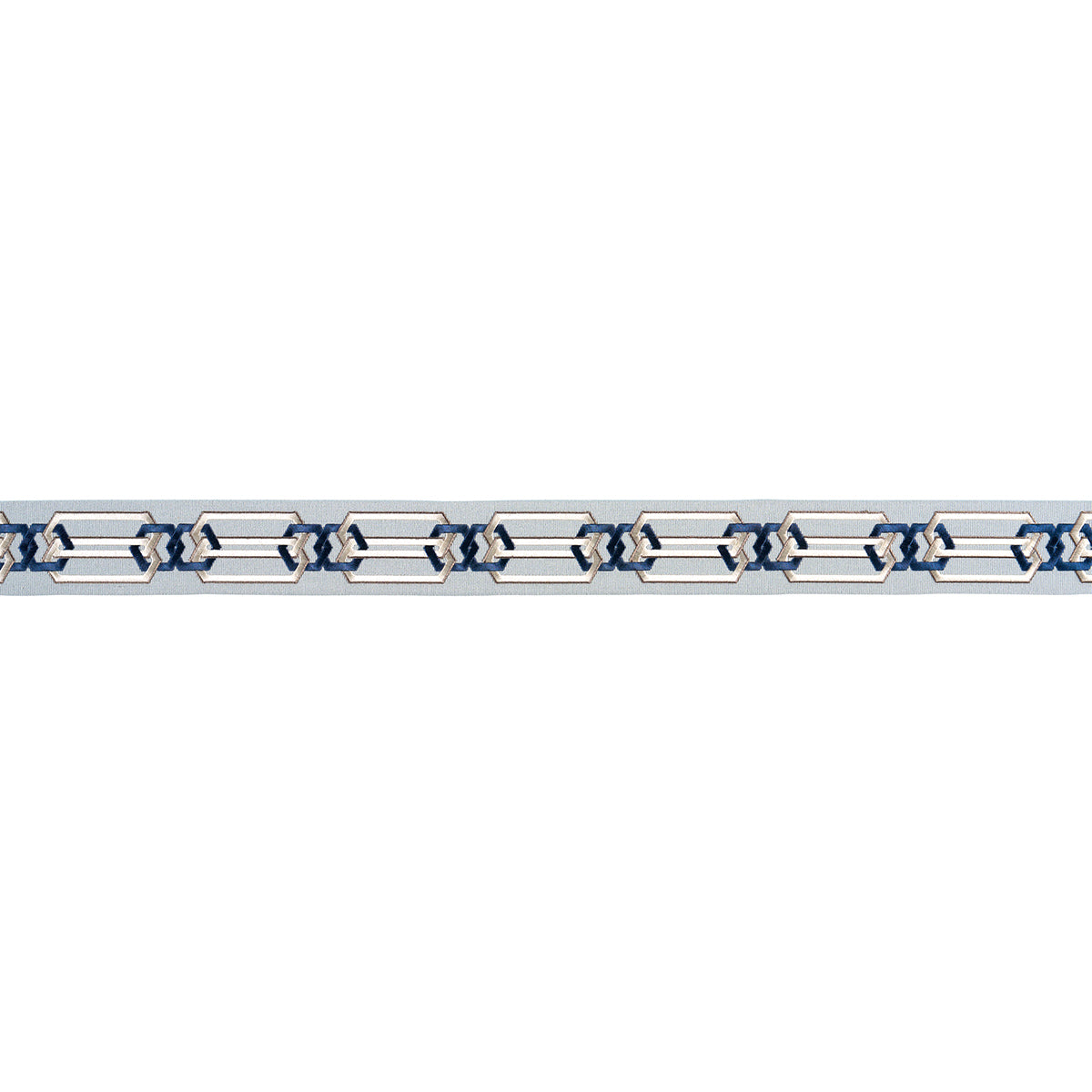 Purchase 87863 | Corinne Tape, Blue & White - Schumacher Trim