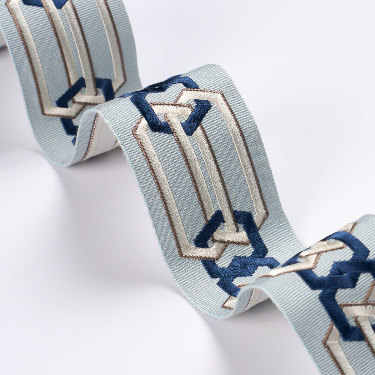 Purchase 87863 | Corinne Tape, Blue & White - Schumacher Trim