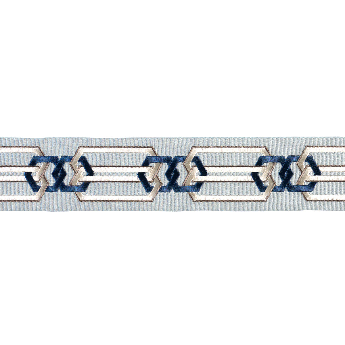 Purchase 87863 | Corinne Tape, Blue & White - Schumacher Trim