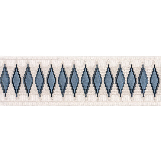 Purchase 87873 | Mireille Velvet Tape, Blue - Schumacher Trim