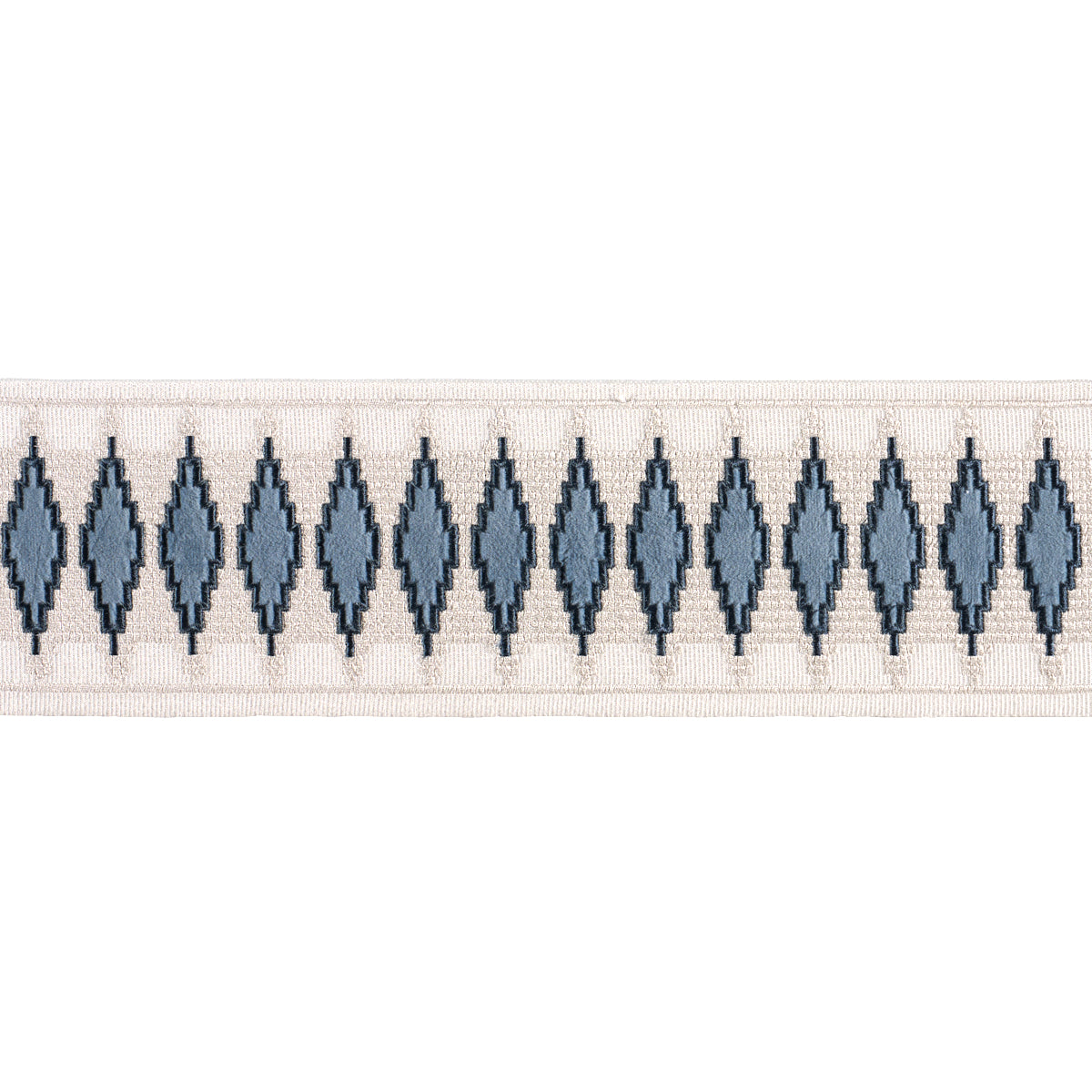 Purchase 87873 | Mireille Velvet Tape, Blue - Schumacher Trim